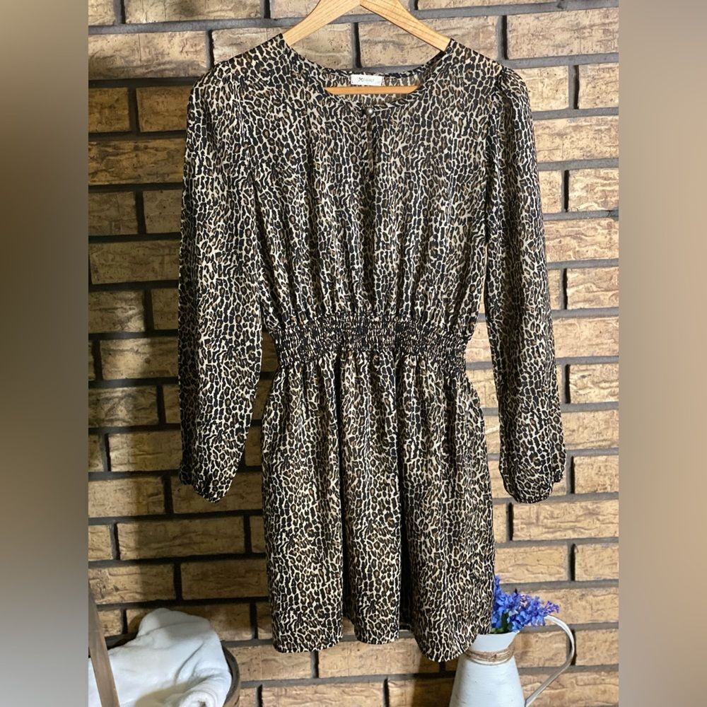 Cheetah print sheer dress everly